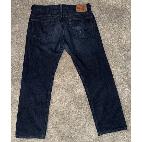 Levis 569 Jeans Mens 32x30 Blue Straight Leg Relaxed Fit Waterless Distressed - Picture 5 of 6